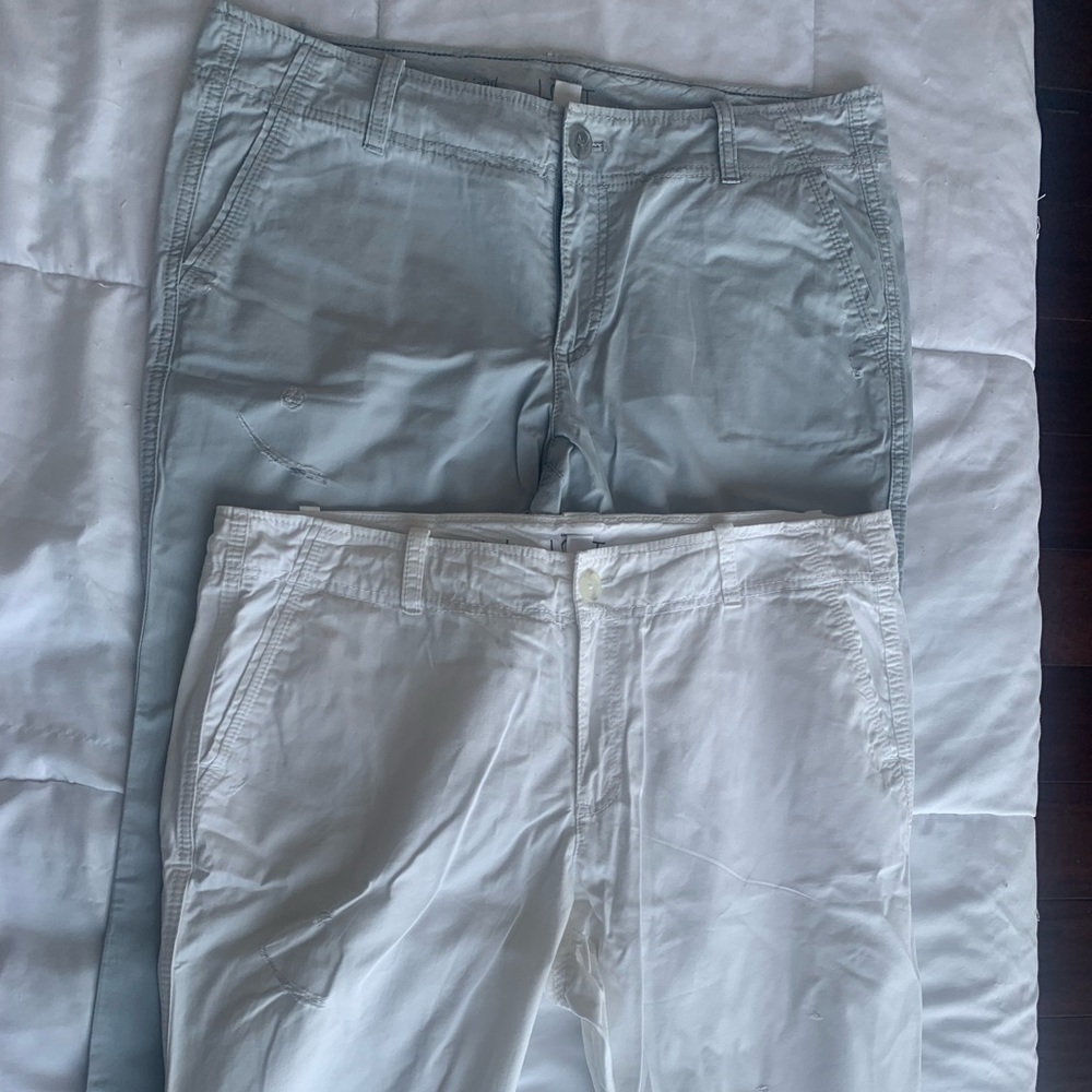 2 pairs LOFT Girlfriend casual cotton pants size 12